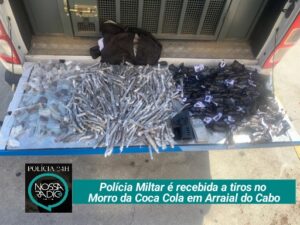 Leia mais sobre o artigo Polícia Miltar é recebida a tiros no  Morro da Coca Cola em Arraial do Cabo