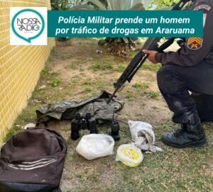 Leia mais sobre o artigo Polícia Militar prende um homem  por tráfico de drogas em Araruama