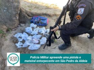 Leia mais sobre o artigo Polícia Militar apreende uma pistola e  mateiral entorpecente em São Pedro da Aldeia