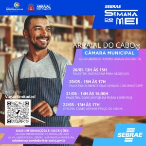 Leia mais sobre o artigo Semana do Microempreendedor Individual de Arraial do Cabo oferece atividades gratuitas