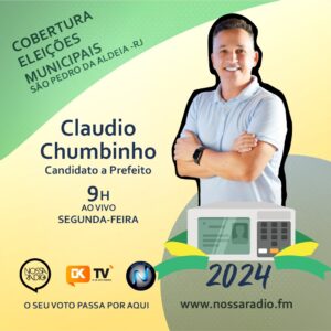 Leia mais sobre o artigo Cláudio Chumbinho, candidato a Prefeito de São Pedro, será o entrevistado desta segunda na Cobertura das Eleições Municipais da Nossa Rádio FM